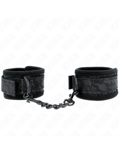 KINK - DARK LACE COVERED WRIST CUFFS NEOPRENE ADJUSTABLE BLACK 20-29 CM X 5 CM 2