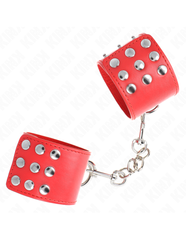 KINK - RIŠO ĮTVARAI SU SPAUSTUKU, RAUDONI, REGULIUOJAMI 19–24 CM X 5,5 CM