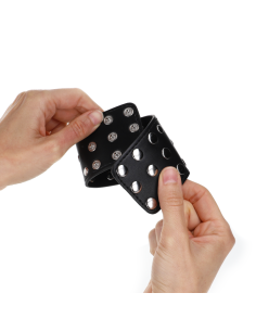 KINK - RIŠO ĮRAŠAI SU SPAUSTUKU, PILNI KNIEDĖMIS, JUODOS, REGULIUOJAMI, 19–24 CM X 5,5 CM 2