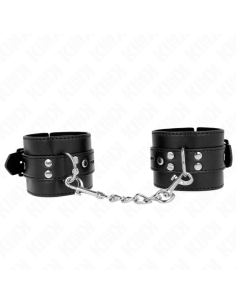 KINK - WRIST RESTRAINTS BLACK WITH BLACK BELT ADJUSTABLE 17-28 CM X 6 CM 2