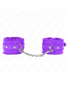 KINK - PREMIUM FUR LINED WRIST RESTRAINTS PURPLE WITH PURPLE BELT ADJUSTABLE 17-29 CM X 6 CM 2