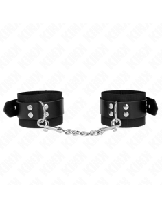 KINK - JUODOS NAILONINIS RIŠO ĮRAŠAS SU JUODU ODININIS DIRŽU, REGULIUOJAMAS 19-29 CM X 5,1 CM 2