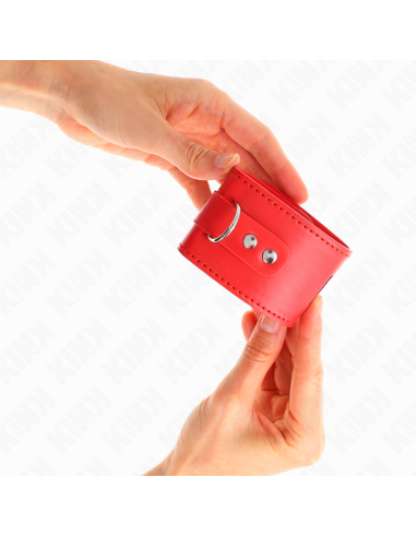 KINK - WRIST RESTRAINTS WITH PADLOCK CLOSURE RED ADJUSTABLE 16-23 CM X 5.5 CM