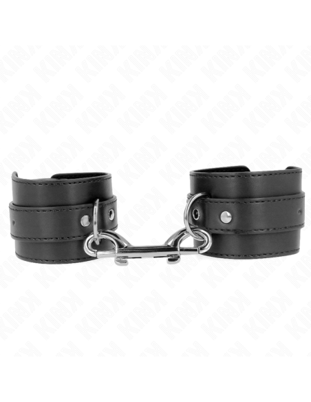 KINK - RIŠO ĮRAŠAI - VIENOS EILĖS KNIEDĖS IR DIDELE SAGTIMI, JUODOS, REGULIUOJAMOS, 17–28 CM X 5 CM