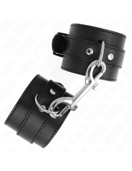 KINK - RIŠO ĮRAŠAI - VIENOS EILĖS KNIEDĖS IR DIDELE SAGTIMI, JUODOS, REGULIUOJAMOS, 17–28 CM X 5 CM