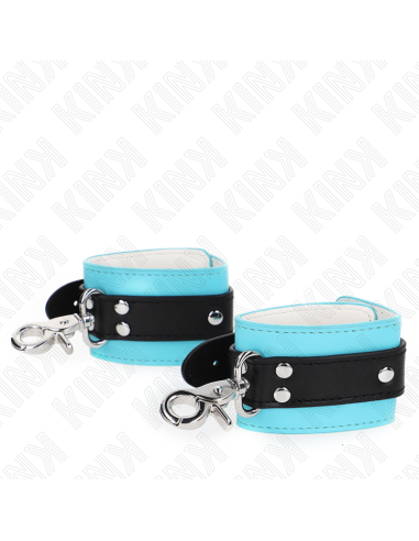 KINK - PREMIUM UŽRAKINAMI RIŠO APSAUGOS ĮTVARAI JUODI - MĖLYNI REGULIUOJAMI 21-28 CM X 5,5 CM