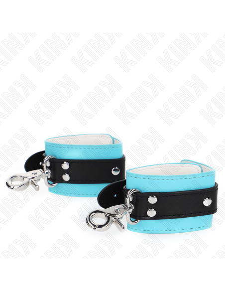 KINK - PREMIUM UŽRAKINAMI RIŠO APSAUGOS ĮTVARAI JUODI - MĖLYNI REGULIUOJAMI 21-28 CM X 5,5 CM