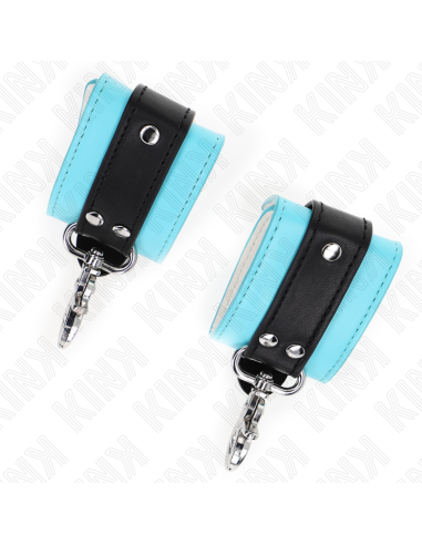 KINK - PREMIUM LOCKABLE WRIST RESTRAINTS BLACK - BLUE ADJUSTABLE 21-28 CM X 5.5 CM