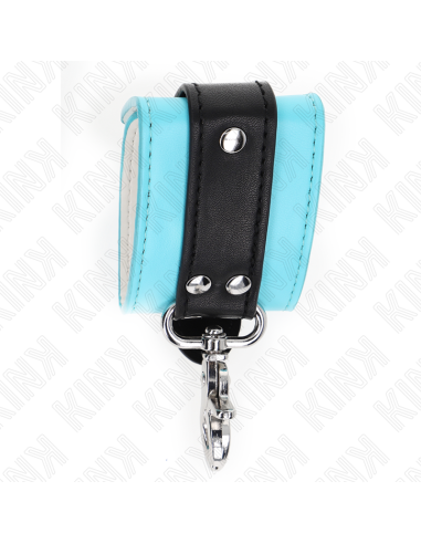 KINK - PREMIUM LOCKABLE WRIST RESTRAINTS BLACK - BLUE ADJUSTABLE 21-28 CM X 5.5 CM