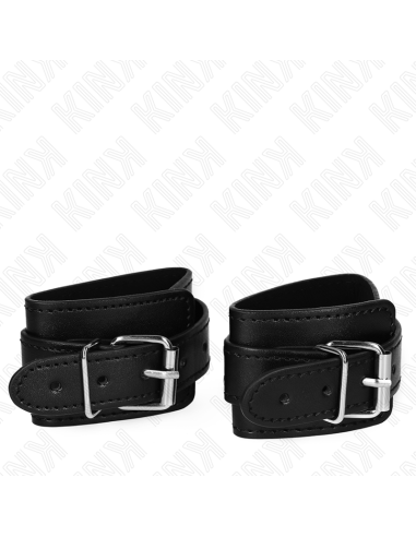 KINK - LOCKABLE DUNGEON WRIST RESTRAINTS BLACK ADJUSTABLE 21-28 CM X 5.5 CM