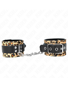 KINK - LEOPARD REAL LEATHER WRIST RESTRAINT ADJUSTABLE 18-29 CM X 5.5 CM 2