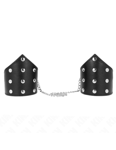 KINK - JUODOS DETALĖS STILIAUS APYRANKĖS SU GRANDINE, REGULIUOJAMOS 17–23 CM X 8,5 CM