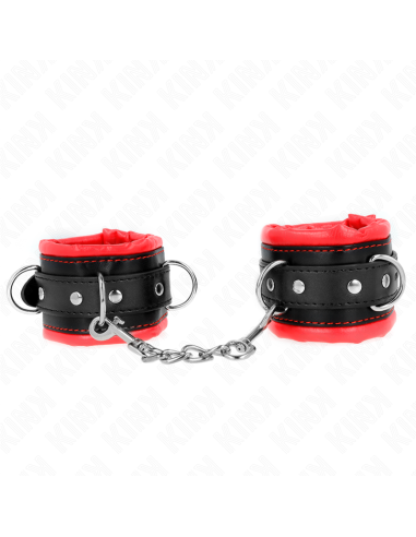 KINK - Tvirti riešo įtvarai su raudonu kailio pamušalu, reguliuojami 20-30 CM x 6 CM