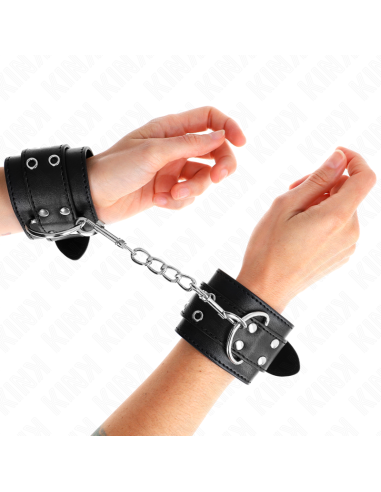 KINK - Dvigubos sagties riešo apsaugos, juodos, reguliuojamos, 19–26 cm
