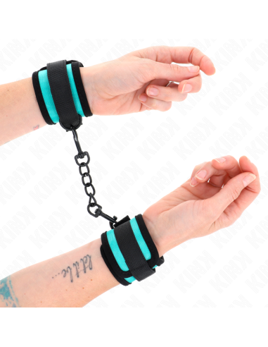 KINK - RIŠO ĮRAŠAI SU LIBUTIMI IR KILPELĖMIS, JUODAI MĖLYNI, REGULIUOJAMI 18-32 CM X 5 CM