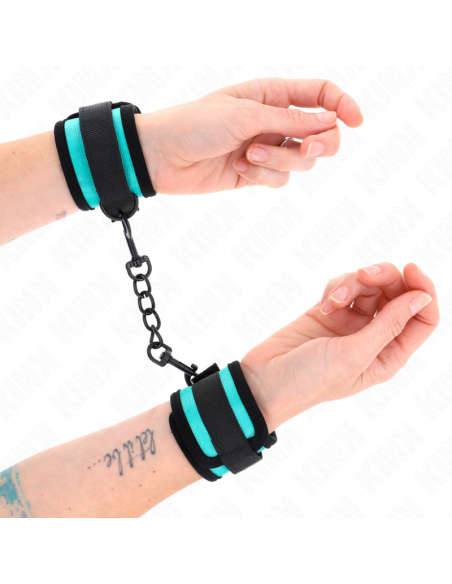 KINK - RIŠO ĮRAŠAI SU LIBUTIMI IR KILPELĖMIS, JUODAI MĖLYNI, REGULIUOJAMI 18-32 CM X 5 CM