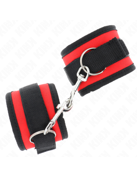 KINK - RIŠO APYVIETĖS SU KABLIUKAIS IR KILPELĖMIS, RAUDONAS-JUODAS, 2 MODELIS, REGULIUOJAMAS, 18–35 CM X 6 CM
