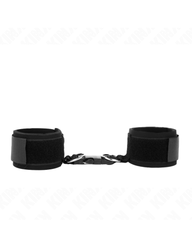 KINK - NEOPRENE HOOKandLOOP FASTENER WRIST RESTRAINTS BLACK ADJUSTABLE 22-34 CM