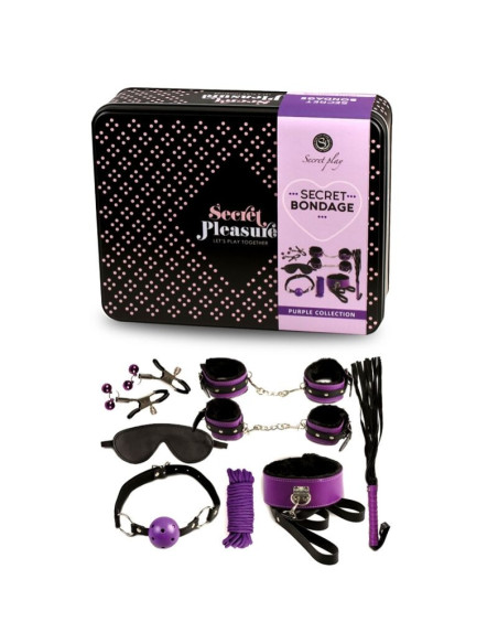 SECRETPLAY - BDSM rinkinys 8 vnt. violetinės-juodos spalvos