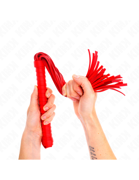 KINK - PLATAŽAS SU RAUDONA TEKSTŪRUOTA RANKENA 48,5 CM