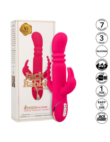 CALEXOTICS - JACK FANTASY TRIPLE HEATED VIBRATOR RABBIT PINK