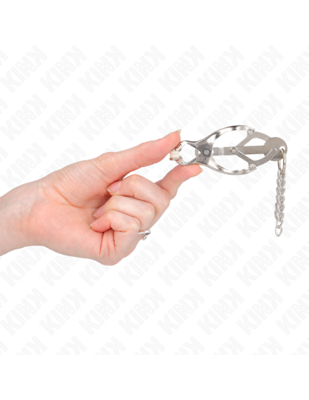 KINK - JAPANESE CLOVER NIPPLE CLAMPS WITH LITTLE CHAINS SILVER