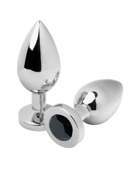 METAL HARD - ANAL PLUG DIAMOND BLACK MEDIUM 7.62CM