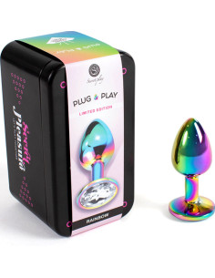 SECRETPLAY - METAL BUTT PLUG RAINBOW SMALL SIZE 7 CM 2