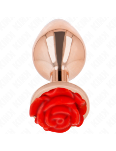 KINK - PINK GOLD ANAL PLUG WITH RED ROSE L 2