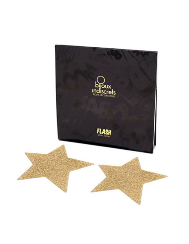 BIJOUX - INDISCRETS FLASH GOLDEN STAR NIPPLE COVERS
