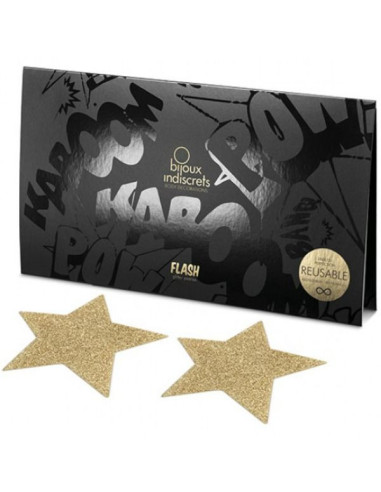 BIJOUX - INDISCRETS FLASH GOLDEN STAR spenelių dangteliai