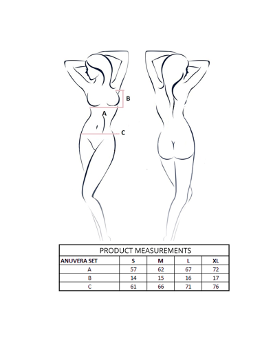 AISTRA - ANUVERA LIEMENĖLĖS STRIUKŠTELIŲ KOMPLEKTAS BALTOS S-M