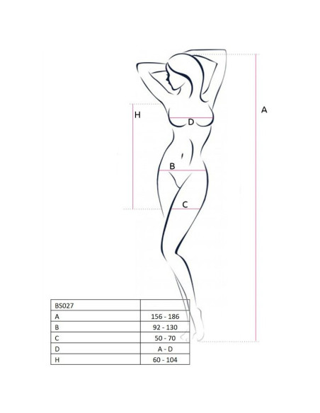 PASSION - WOMAN BS027 BLACK DRESS STYLE BODYSTOCKING ONE SIZE