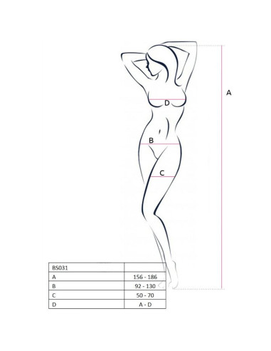 PASSION - WOMAN BS031 WHITE BODYSTOCKING ONE SIZE