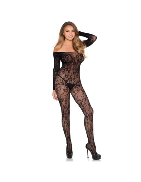 LEG AVENUE - 89366 NĖRINIUOTAS APATINIS TRIKOTAŽAS BODYSTOCKING JUODAS - VIENAS DYDIS
