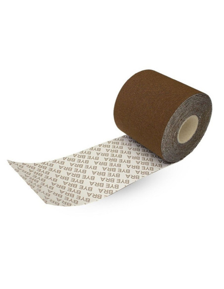 BYE-BRA - BODY TAPE 5 M X 6.5 CM 3 PAIRS OF NIPPLE COVERS BROWN