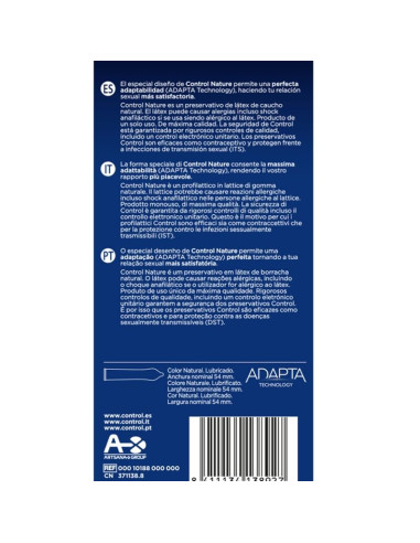 CONTROL - ADAPTA NATURE CONDOMS 6 UNITS