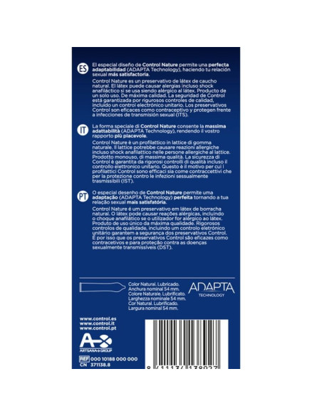 CONTROL - ADAPTA NATURE CONDOMS 6 UNITS