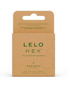 LELO - HEX ORGANIC PREZERVATYVŲ DĖŽUTĖ, 3 VIENETAI