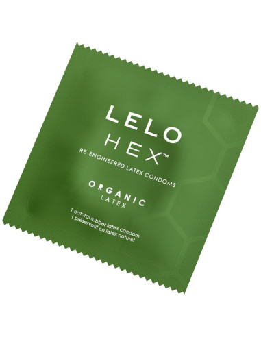LELO - HEX ORGANIC PREZERVATYVŲ DĖŽUTĖ, 3 VIENETAI