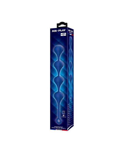 MR PLAY - BLUE SILICONE ANAL BEADS SIZE L 42.6 CM
