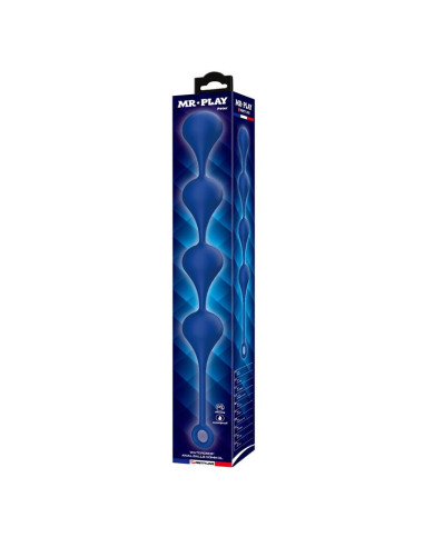 MR PLAY - BLUE SILICONE ANAL BEADS SIZE XL 52.5 CM
