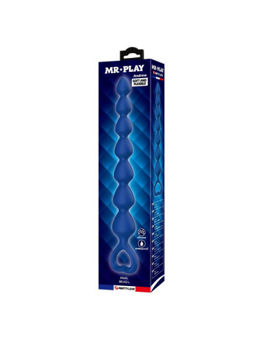 MR PLAY - BLUE SILICONE ANAL BEADS and ANAL PLUG 26.7 CM