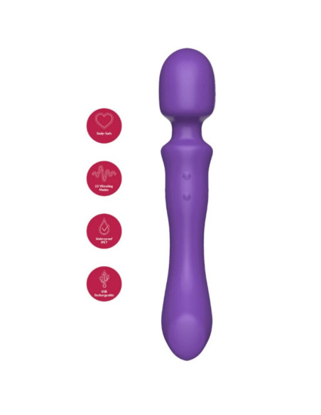 SHE.E.O - DOUBLE-ENDED VIBRATING MASSAGER WAND PURPLE