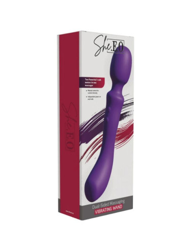SHE.E.O - DOUBLE-ENDED VIBRATING MASSAGER WAND PURPLE