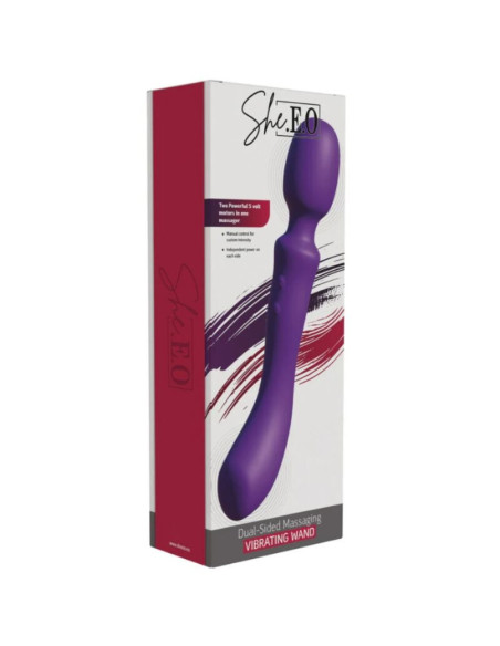 SHE.E.O - DOUBLE-ENDED VIBRATING MASSAGER WAND PURPLE