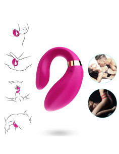 ARMONY - CRESCENT VIBRATOR FOR COUPLES REMOTE CONTROL FUCHSIA 2
