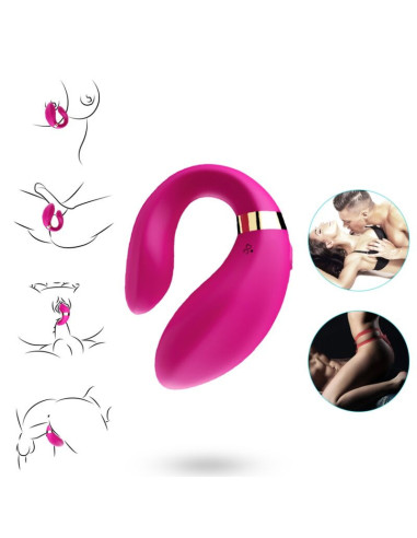 ARMONY - CRESCENT VIBRATOR FOR COUPLES REMOTE CONTROL FUCHSIA