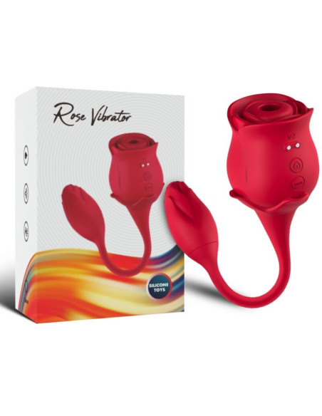 ARMONY - ROŽINIS KLITORIO ČIULPTUVAS IR VIBRATORIUS STIPRUS 10 REŽIMŲ, RAUDONAS