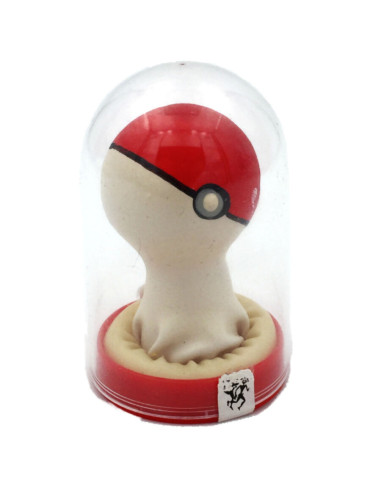 CONDOMERIE - HANDPAINTED NOVELTY CONDOMS POKEBALL RED-WHITE
